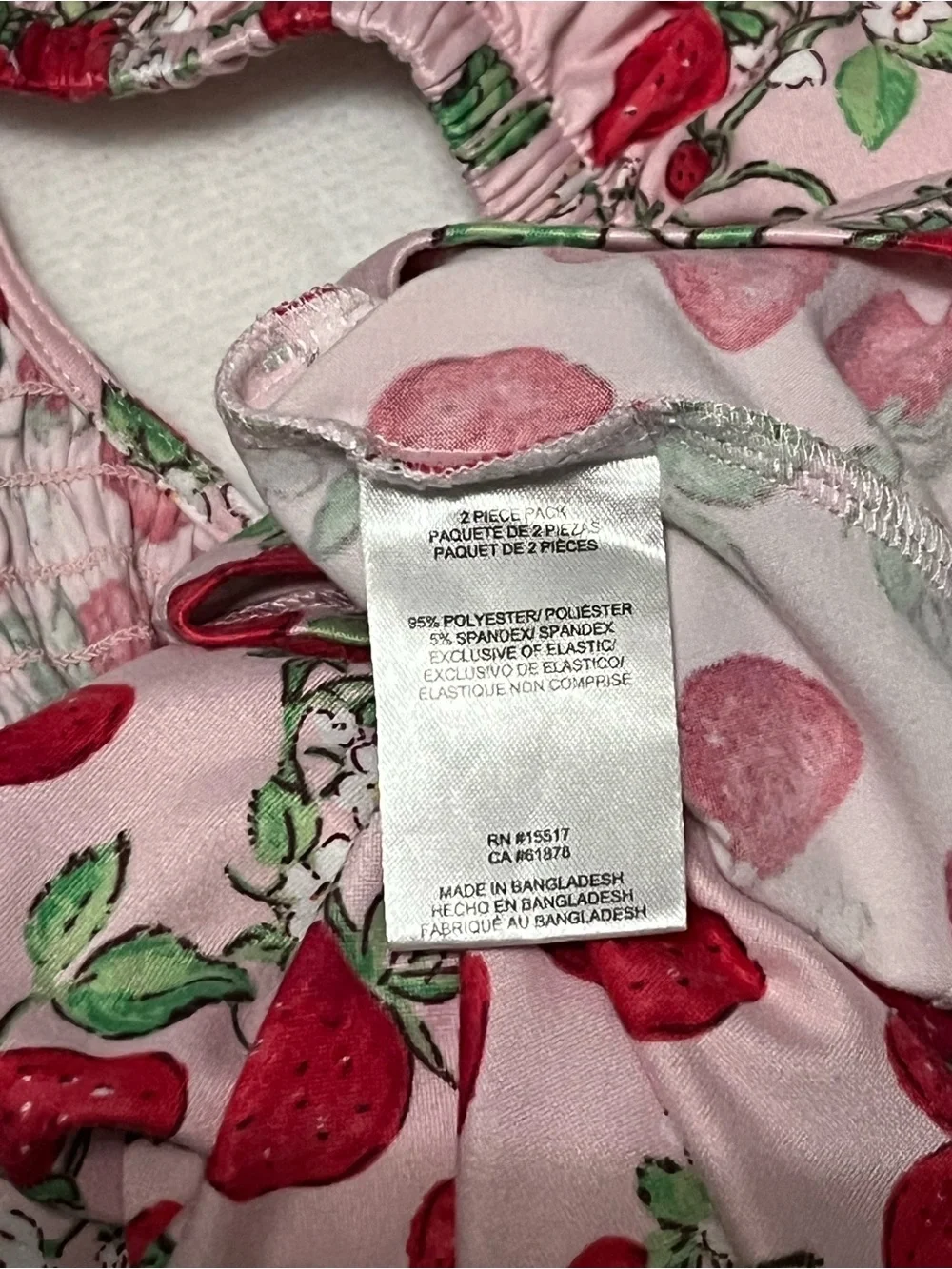 Nanette Lepore Girls Strawberry Print Dress Size 12 Pink Flutter Sleeve Summer
